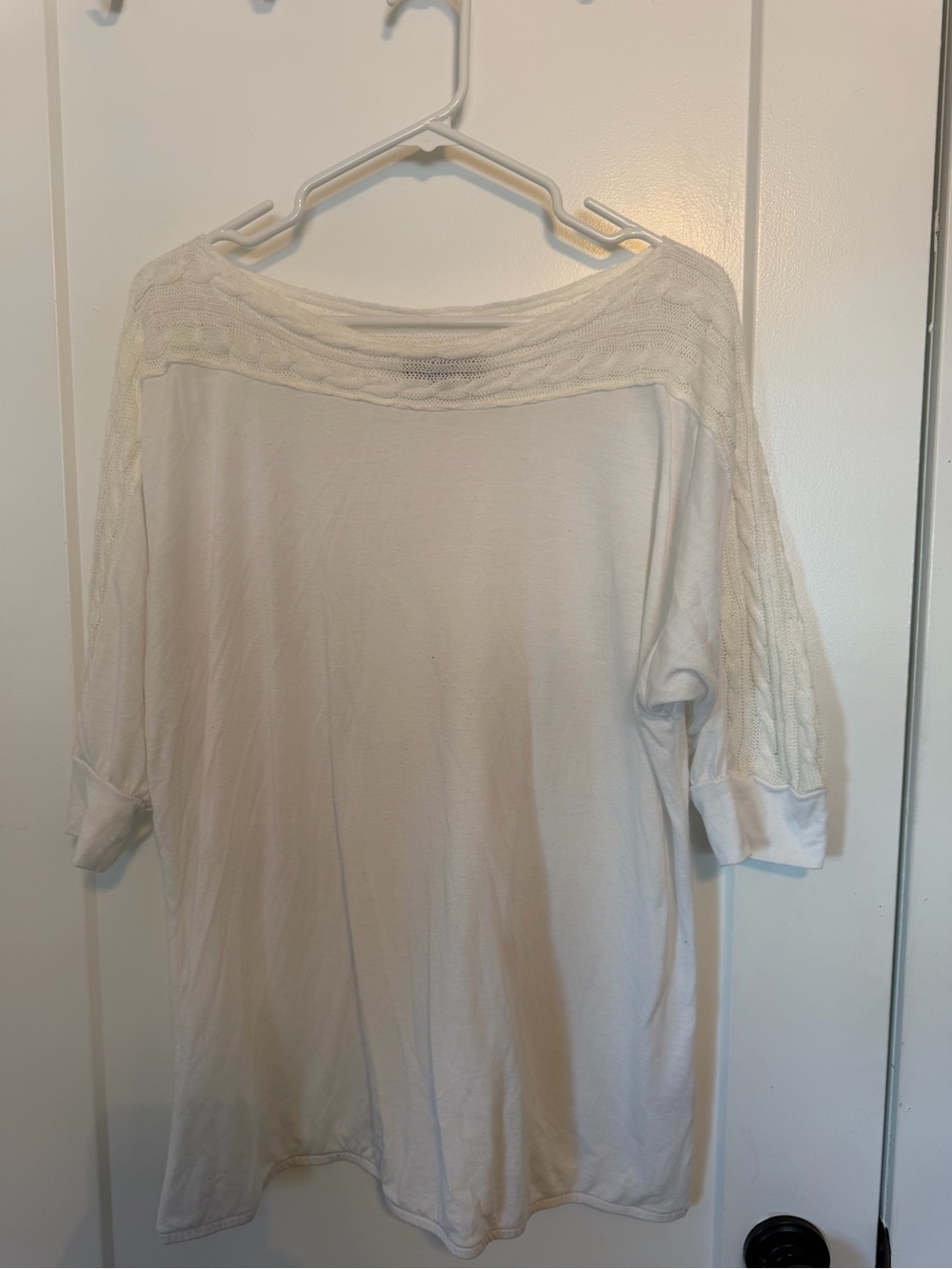 Addition Elle White Knit-TrimTop